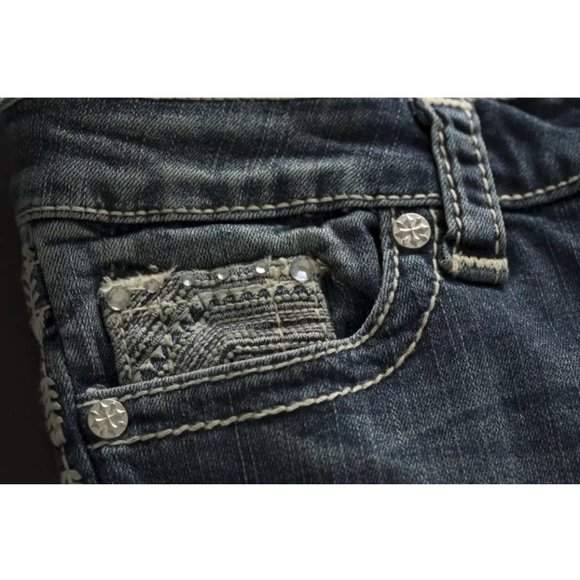 AFFLICTION Women's Denim Jeans JADE FLEUR GWEN Emb - Picture 4 of 12